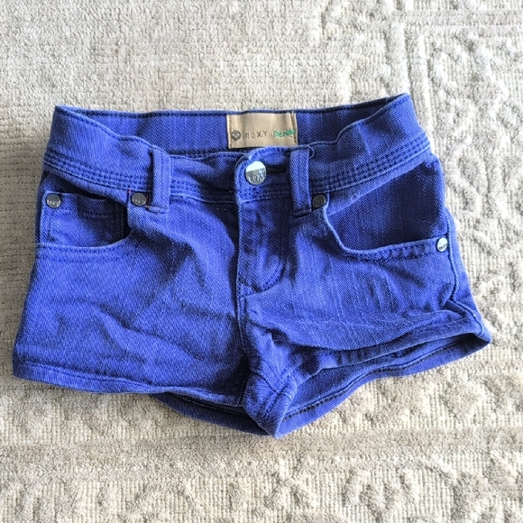 Roxy Vibrant Blue Denim Shorts - Picture 1 of 4